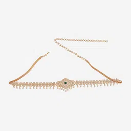 Kushal's Fashion Jewellery Gold-Plated Cubic Zirconia Studded Kamarbandh image 4