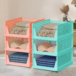 Aura Pink & Blue 6 Pieces Textured Reusable Desk Organisers-picture-11