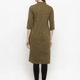 Enchanted Drapes Mandarin Collar Pure Cotton Striaght Kurta-image-54