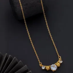 SZN Set Of 2 Gold-Plated Artificial Stones Studded Enamelled Chains image 4