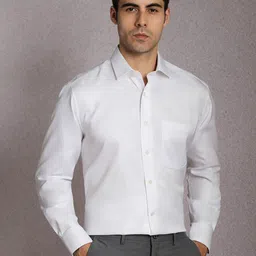 Luxure by Louis Philippe Spread Collar Pure Cotton Formal Shirt-picture-39