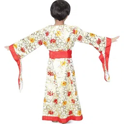 Kaku Fancy dresses Girls Printed Kimono Japanese Top With Skirt image 5