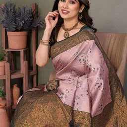 Shriyangan Ethnic Motifs Zari Pure Silk Kanjeevaram Saree image 3