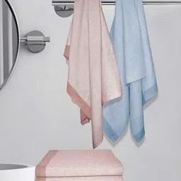 Myntra Elegant Homes Blue & Brown 5 Striped Cotton 150 GSM Bath Towel-image-27