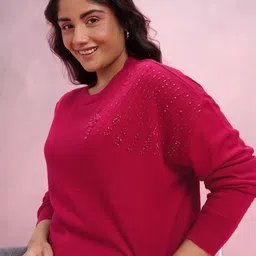 DressBerry Curve Plus Size Pullover With Embellished Detail-image-80