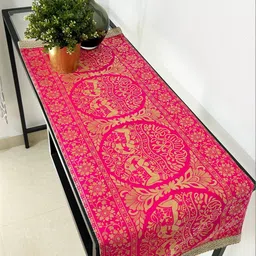 Pink Parrot Pink Ethnic Motifs Printed Table Runners-picture-39
