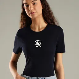 Tommy Hilfiger Brand Logo Printed Round Neck Slim Fit Cotton T-shirt-image-75