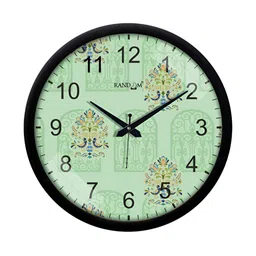 RANDOM Green & Black Printed Contemporary Wall Clock image 4