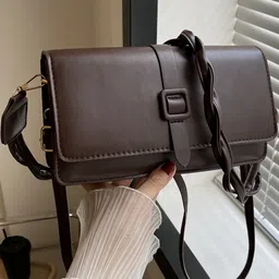 CORSICA Brown PU Shopper Sling Bag-image-46