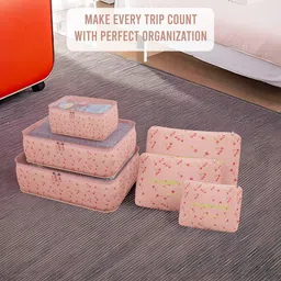 Kuber Industries Unisex Pcs 6 Floral Printed Foldable Organisers image 2