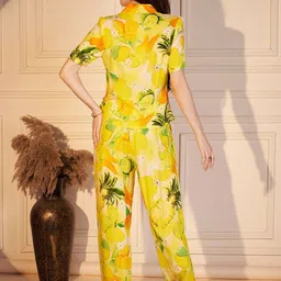 VALBONE Citrus Charm Printed Shirt-Collar Shirt With Trouser Co-Ords image 2