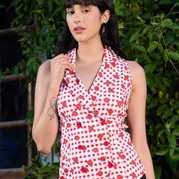 TANDUL Woven Checked Waistcoat-picture-11