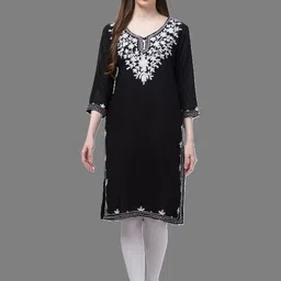 Aura Glam Women Viscose Rayon A-Line Kurtas-image-24