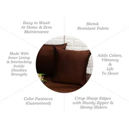 RoyalDeco Brown Set of 2 Square Cushion Covers image 5