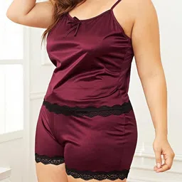 PHALIN Women Satin Night suits image 2