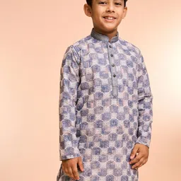 Manyavar Boys Floral Embroidered Kurta with Pyjama image 2