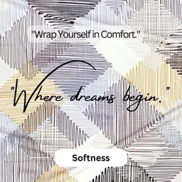 San Marino Grey & White Geometric Printed Cotton 350 TC Queen Bedsheet Set-2.54 m x 2.28 m image 2