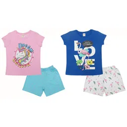 Clothe Funn Girls Printed T-shirt with Shorts-image-32