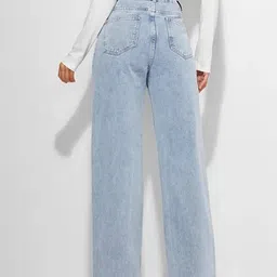 A1TUFF Women Jean Relaxed Fit High-Rise Light Fade Stretchable Jeans image 2