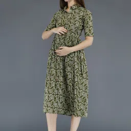 SupBir Women Printed Maternity Anarkali Kurta image 3