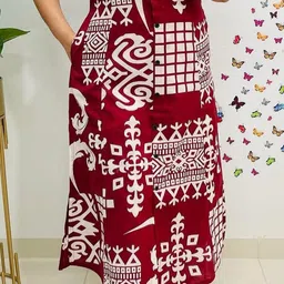 SRF JAIPUR Printed Mandarin Collar Tunic & Trousers Co-Ords image 4