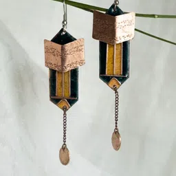 Ekibeki Copper-Plated Contemporary Drop Earrings-picture-37
