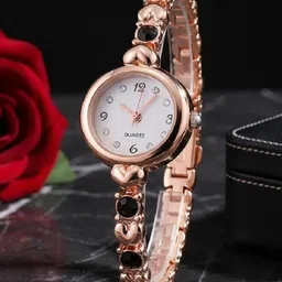 Moover Women Patterned Dial & Stainless Steel Bracelet Style Straps Analogue Watch DMN-BLK WHITE-j1-picture-12