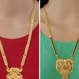 Ramdev Art Fashion Jwellery Brass Gold Plated Mangalsutra-picture-35