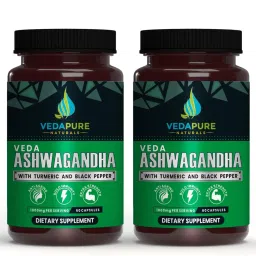 VEDAPURE Veda Ashwagandha|Aswagandha for stress relief & anxiety relief | Supports Strength, Stamina & Energy | - 60 Capsules (PACK OF 2)-image-39