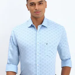 Allen Solly Men Spread Collar Geometric Printed Cotton Slim Fit Formal Shirt-picture-14