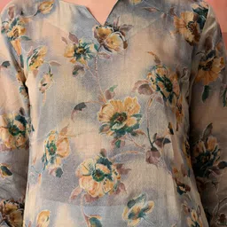 HARIKS Floral Printed V-Neck Top With Palazzos Co-Ords image 2