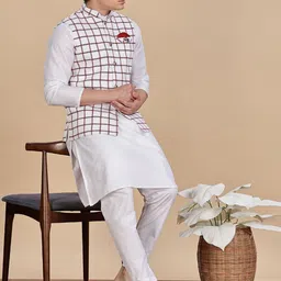 Anouk Pure Cotton Woven Nehru Jacket image 5