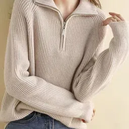 StyleCast Women Ribbed Quarter-Zip Pullover Sweater-image-45