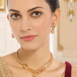 Anouk American Diamond-Studded & Beaded Jewellery Set image 3