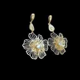 MYSTERIOUSMART Floral Drop Earrings image 3