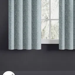 haus & kinder Glittering Fern Blue & White 2 Pieces Floral Room Darkening Window Curtains image 5