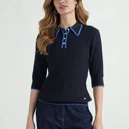 ELLE Women Polo Collar Slim Fit T-shirt-picture-20