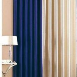 BELLA TRUE Blue & Cream 2 Pieces Black Out Window Curtains-picture-19