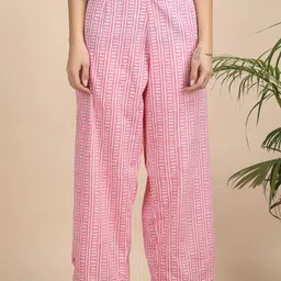 SilaiGulai Printed Pure Cotton V-Neck Tunic & Palazzos Co-Ord Set image 2