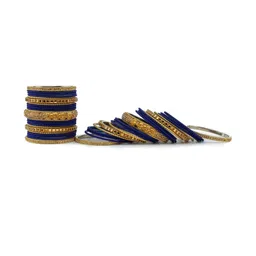 RIJOLI Set of 42 Blue Gold-Plated Bangles image 3