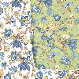 DecorativeDreams Green & Blue Printed Cotton Summer 150 GSM Single Bed Blanket image 4