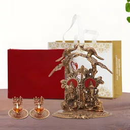 INTERNATIONAL GIFT Copper-Toned 3 Pcs God & Goddess Laxmi Ganesh Religious Idol Showpiece-picture-35