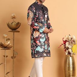 Anouk Men Floral Embroidered Regular Sequinned Kurta with Pyjamas-picture-33
