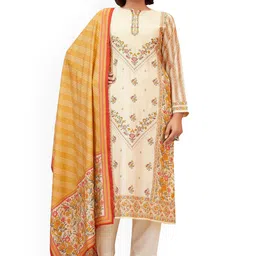 DRAVINAM Trends Embroidered Pure Cotton Unstitched Dress Material-image-87