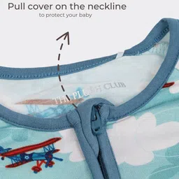 THE PLUSH CLUB Infants Aeroplane Jet Printed Round Neck Rompers image 2