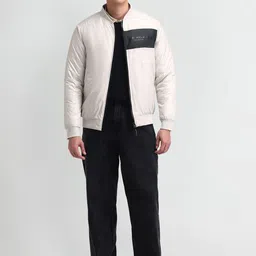 U.S. Polo Assn. Denim Co. Men Stand Collar Typography Printed Casual Bomber Jacket image 4