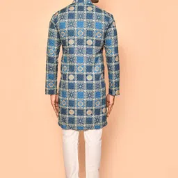 Arihant Rai Sinha Men Floral Printed Regular Pure Cotton Kurta with Churidar image 3