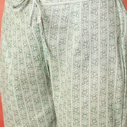 Sangria Floral Printed V Neck Thread Work Pure Cotton Anarkali Kurta With Trousers image 3