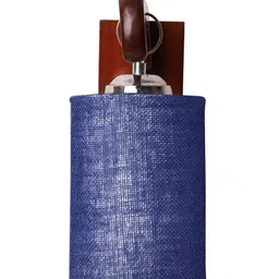 Devansh Brown & Blue Wooden Traditional Abstract Shaped Shaped Wall Lamp image 4