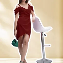 HEMANG FASHION Women Polyester Solid Wrap Dresses-picture-39